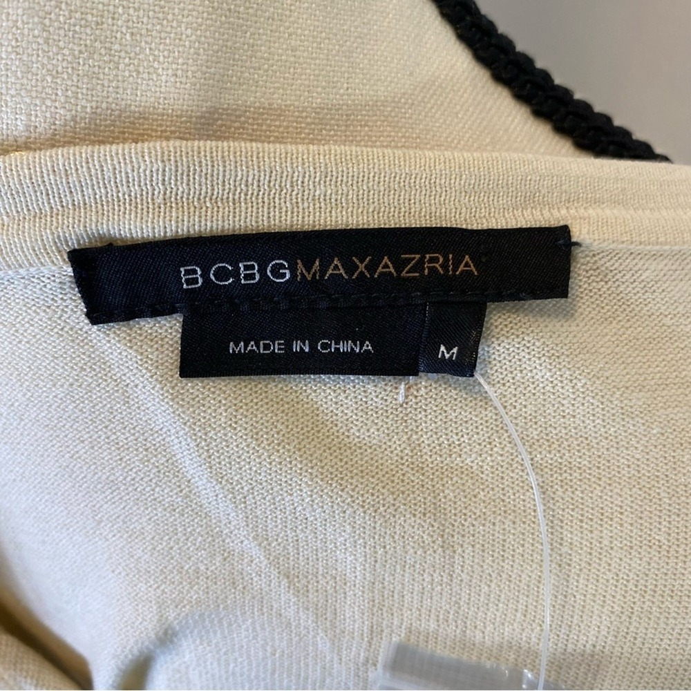 BCBGMaxAzria Sequined Long Sleeve Blouse Women's Medium‎ Silk Cotton Blend Top - Picture 7 of 10
